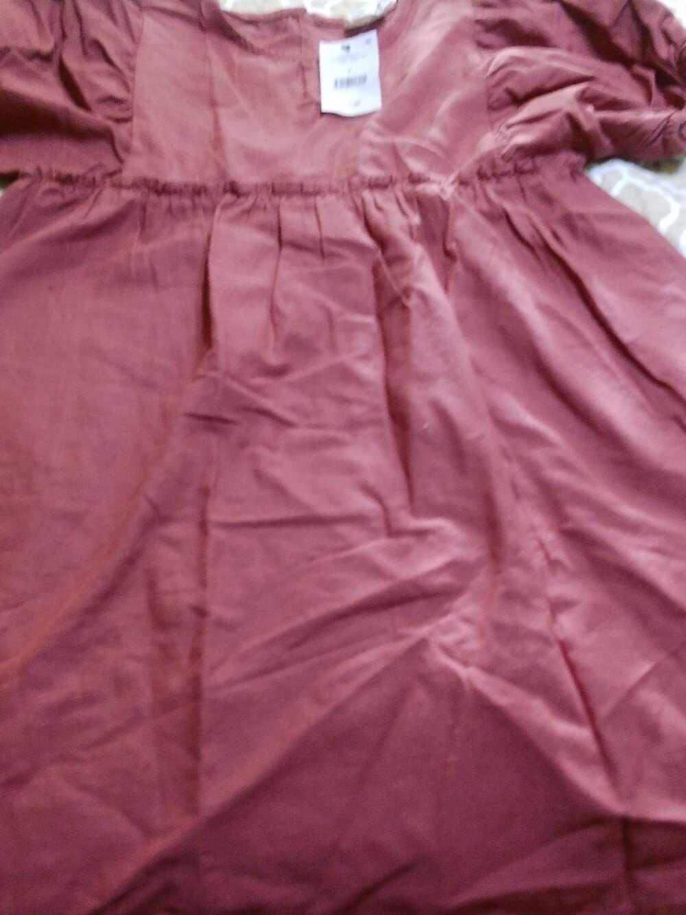 NWT COTTON KIDS DRESS RUSTY PLUM SIZE 7